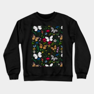 Wild flowers and butterflies Crewneck Sweatshirt